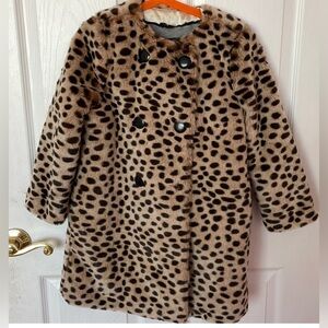Crewcuts fur coat leopard cheetah J.Crew size 8 perfect condition mob aesthetic